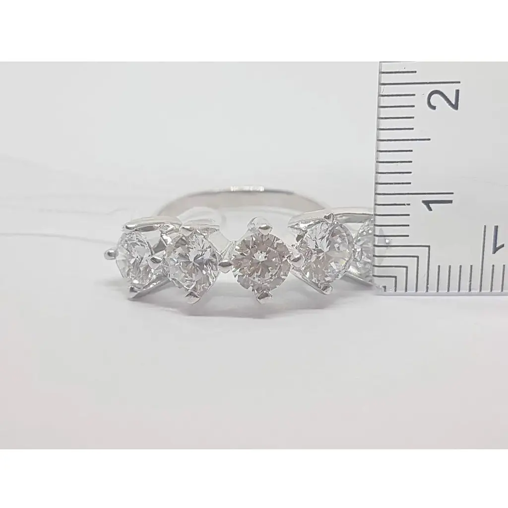 Срібне кільце Імперія золота з фіанітами. КВ1091С 18,5 - фото 7