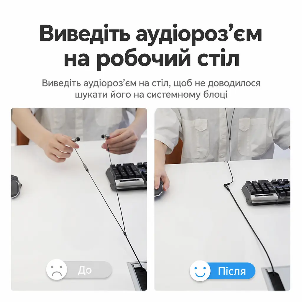 Аудіокабель-подовжувач Vention 5 м від штекера TRRS 3,5 мм до гнізда TRRS 3,5 мм з бавовняним обплетенням підходить для використання з телефоном у чохлі та підтримує мікрофон і керування на дроті за умови сумісності TRRS-роз’ємів на пристрої та гарнітурі чорний із золотистими контактами (BHCBJ) - фото 11