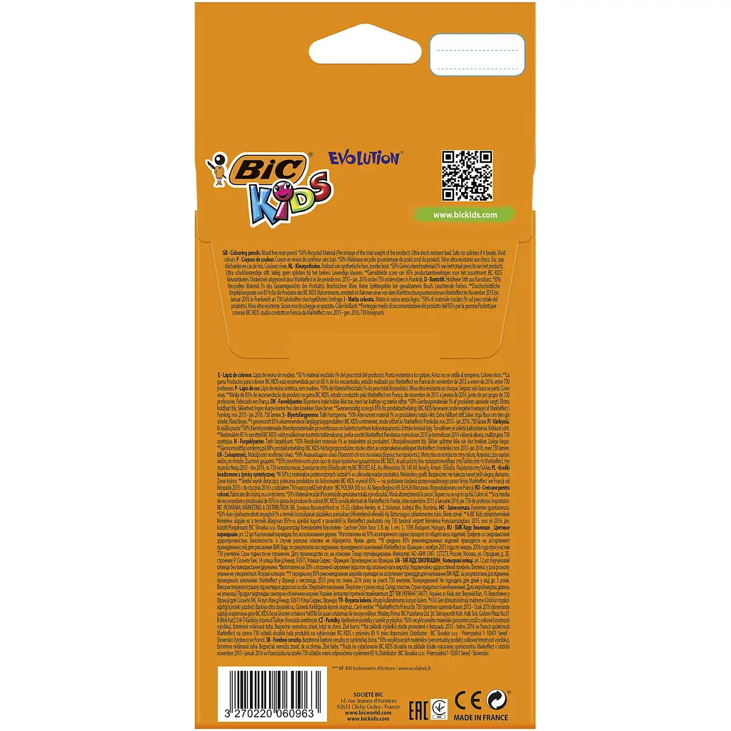 Олівці кольорові BIC Kids Evolution ECOlutions 12 кольорів (82902912) - фото 2