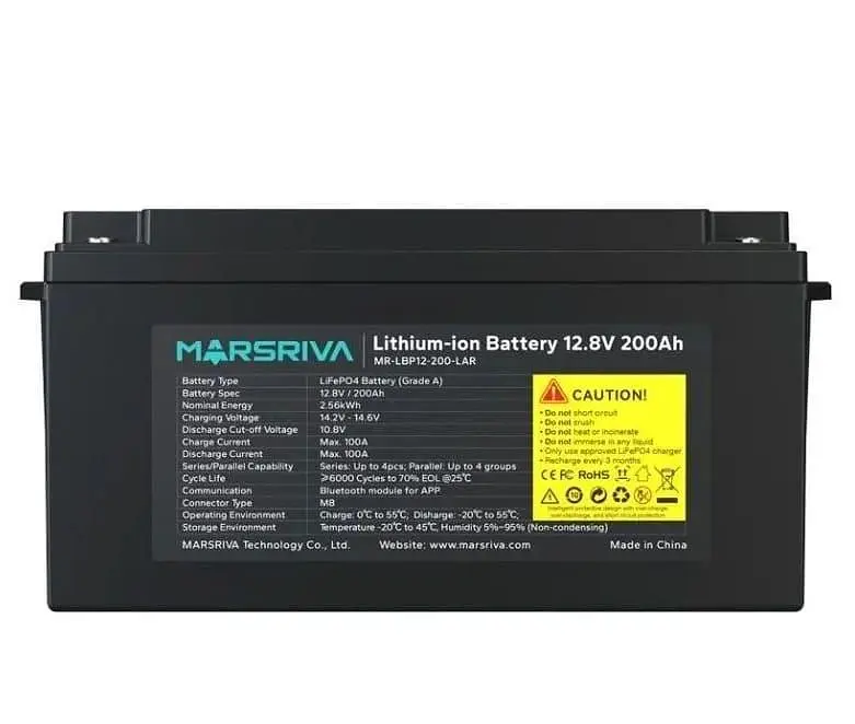 Акумуляторна батарея для ДБЖ Marsriva LiFePO4 12.8 V / 200 А*ч (MR-LBP12-200-LAR) - фото 3