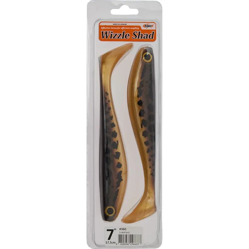 Силікон FishUP Wizzle Shad 8" #360 Snakehead (1 шт/уп) - фото 2