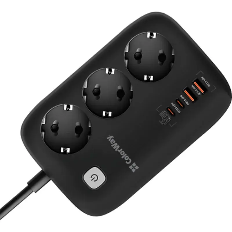 Мережевий фільтр живлення ColorWay CW-CHE34PDB 3 роз/4USB GaN3 Pro (CW-CHE34PDB) - фото 3