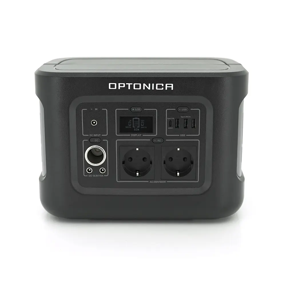 Зарядна станція Optonica B600-A1. Ємність 512Wt/h, Потужність 600Вт. Out:2xAC230, 2хDC13.3V/10A, USB-3x5V/2.4A, Type-C 100W(PD), 290х210х204мм. 7.9кг - фото 5