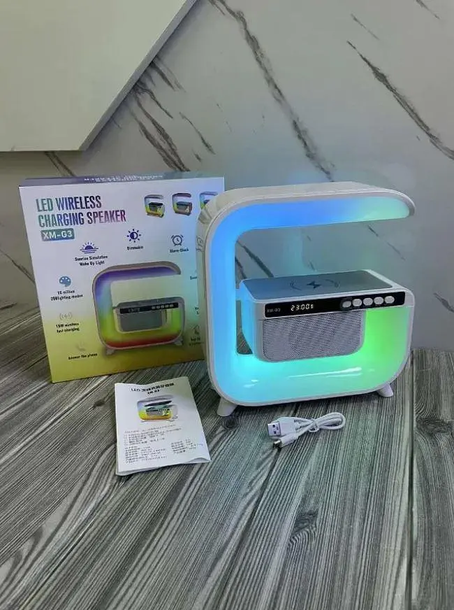 Акумуляторний нічник G-Smart G3 mini RGB з Bluetooth колонкою та зарядкою для телефону - фото 9