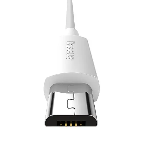 USB кабель Baseus Simple Wisdom Data Cable Kit USB to Micro 2.1A (2PCS/Set) 1.5m білий TZCAMZJ-02 - фото 5