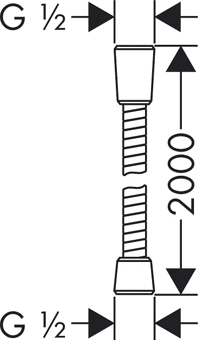 Шланг для душу Hansgrohe Sensoflex металевий 2 м 28134000, Хром - фото 2