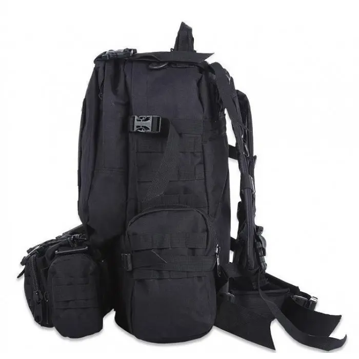 Рюкзак тактичний з підсумками Tactical Backpack B08 55 л чорний - фото 2