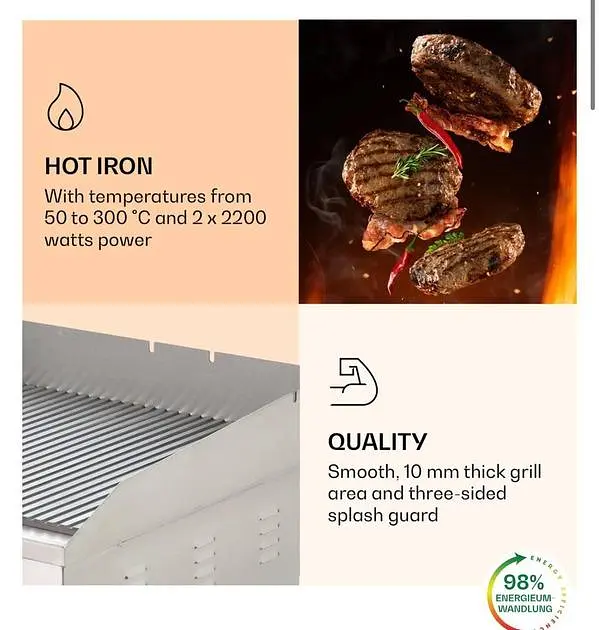 Электрический гриль Klarstein Grillmeile 4400 (10039916) - фото 4