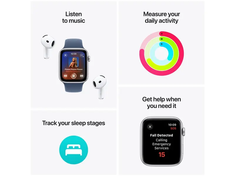 Смарт-годинник Apple Watch SE 2 GPS 40mm Starlight Aluminium Case w. Starlight Sport Band - S/M (MXEF3) - фото 3