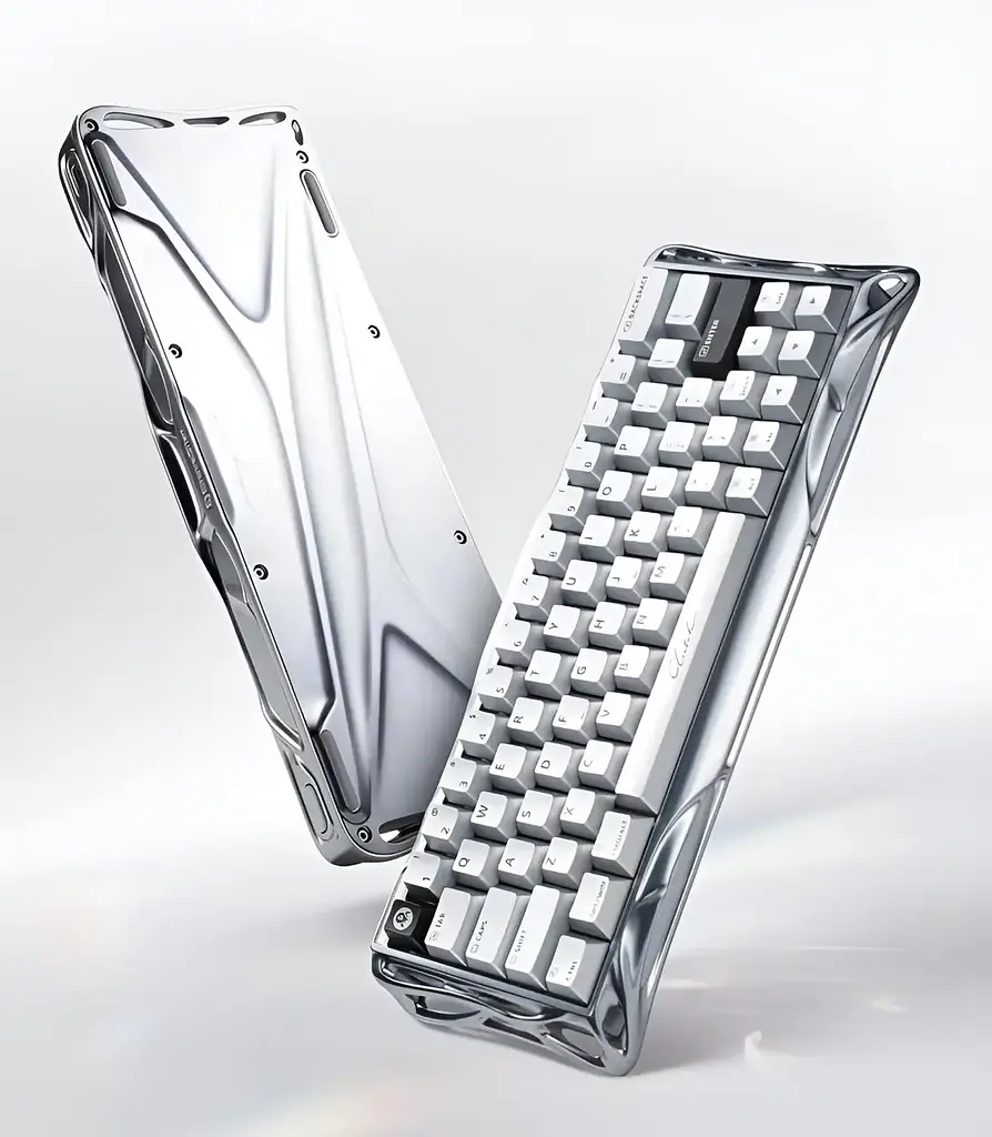 Игровая проводная магнитная клавиатура GravaStar Mercury V60 Pro Deluxe Edition / Magnetic GravaStar UFO Switch / with Keycap Set / Chrome Silver - фото 7