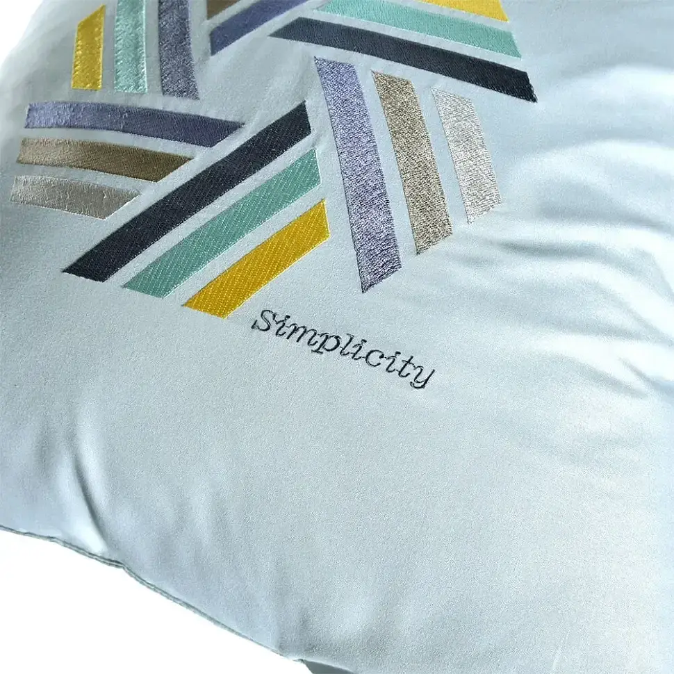 Подушка декоративна Ideia Rain з вишивкою м'ятний 50х50 см (8-32196) - фото 2