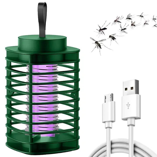 Відлякувач комарів USB Електрична лампа пастка для комах знищувач UKC Y15 зелена