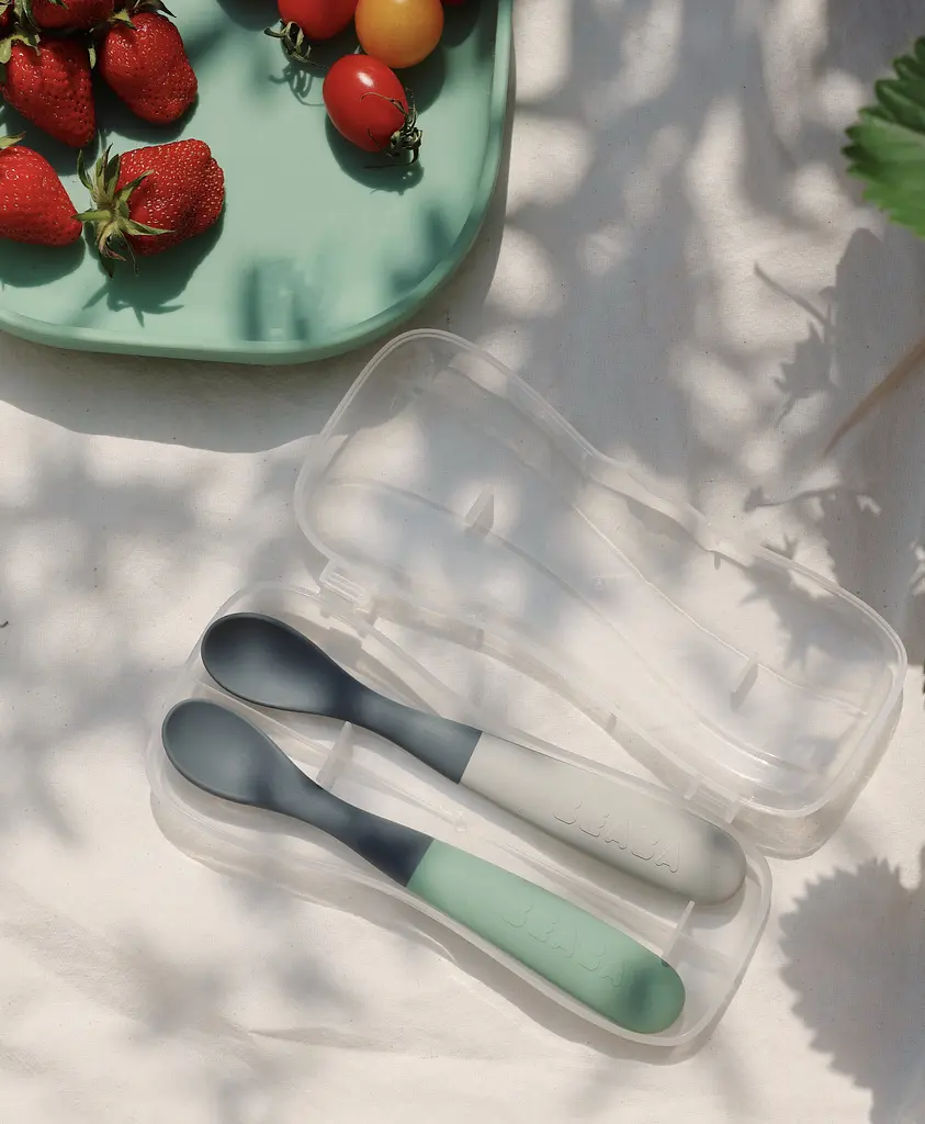 Набор силиконовых ложек Beaba зеленый/серый 2 шт. (913574) - фото 4