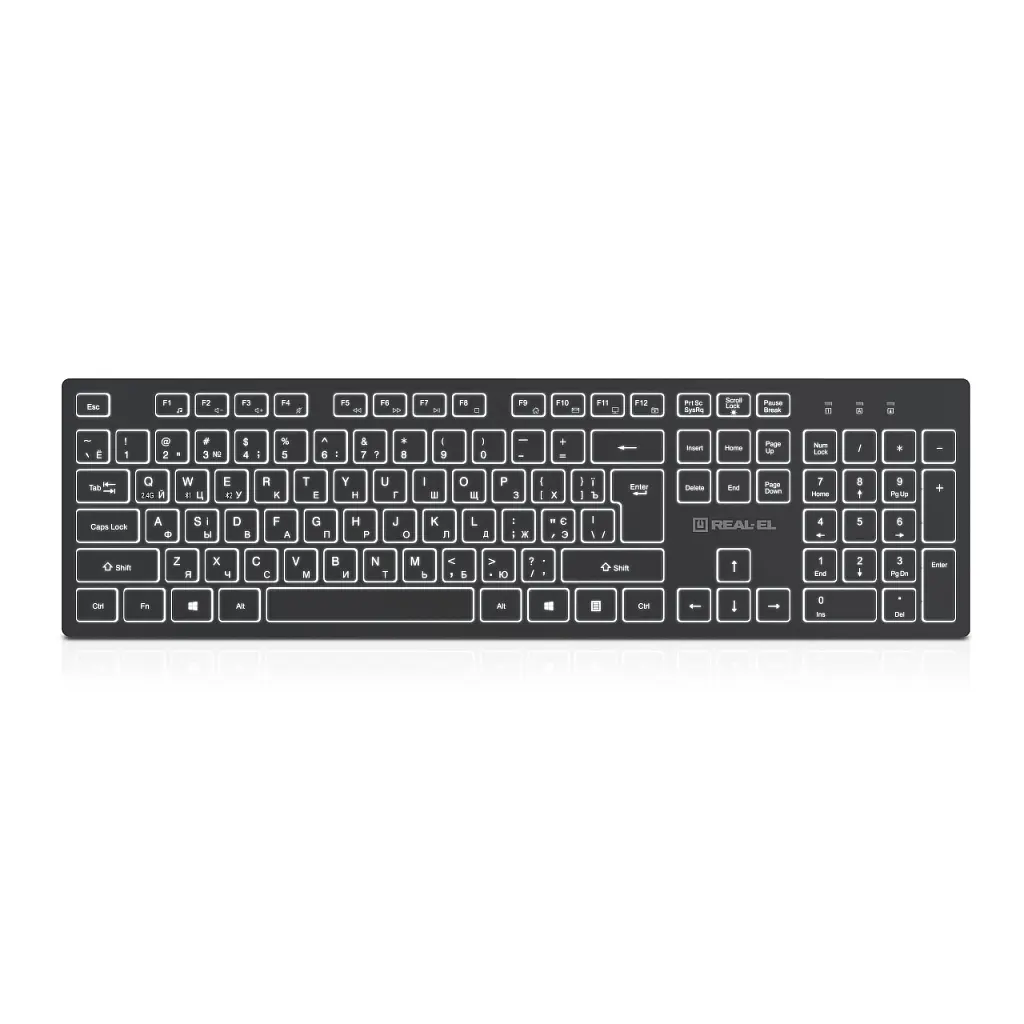 Клавіатура REAL-EL RK-725W Wireless/Bluetooth Black (EL123100061)