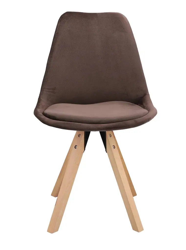 Стул Jumi Saida в скандинавском стиле с деревянными ножками коричневый - фото 5
