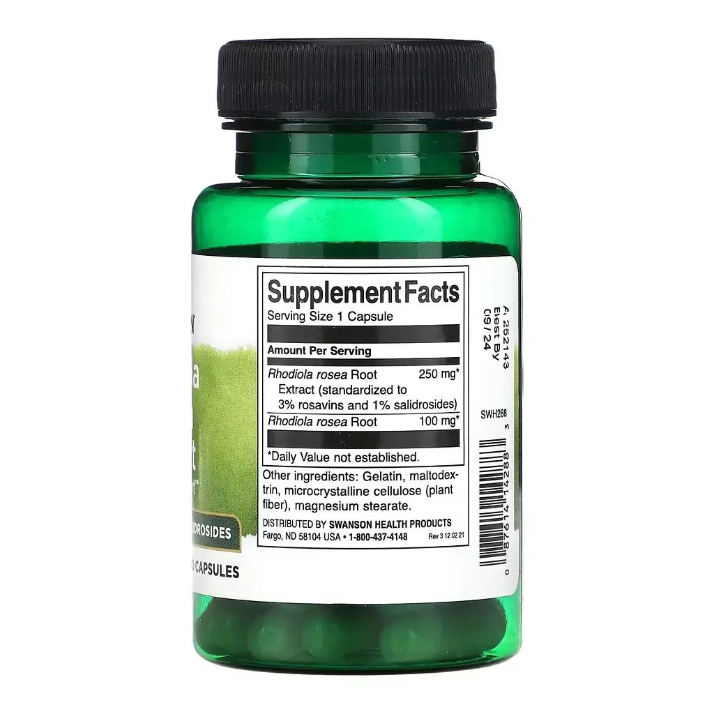 Родіола рожева Swanson Rhodiola Rosea Extract 60 caps (1086-2023-10-4057) - фото 2