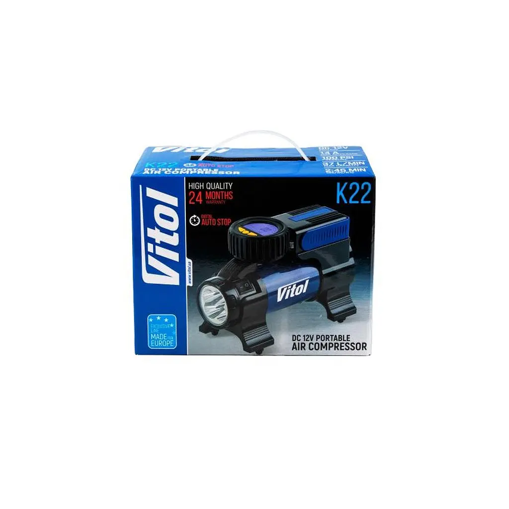 Автомобільний компресор VITOL K-22 100psi/14Amp/37л (K-22) - фото 7