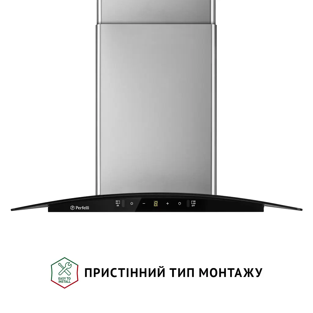 Витяжка декоративна зі склом Perfelli GRASSI 6PWX INOX - фото 2