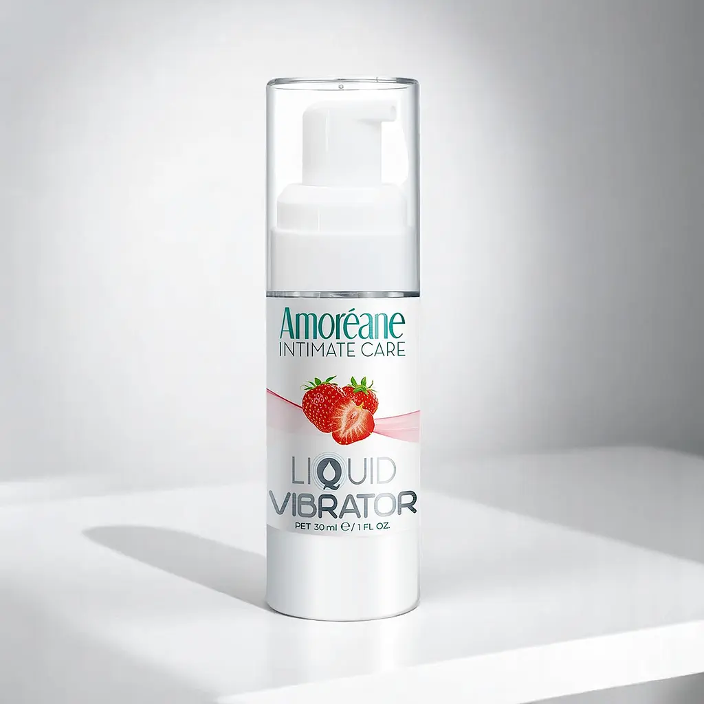 Лубрикант с эффектом вибрации Amoreane Med Liquid Vibrator Strawberry (30 мл) возбуждающий гель для интимных игр, аромат клубники - фото 2