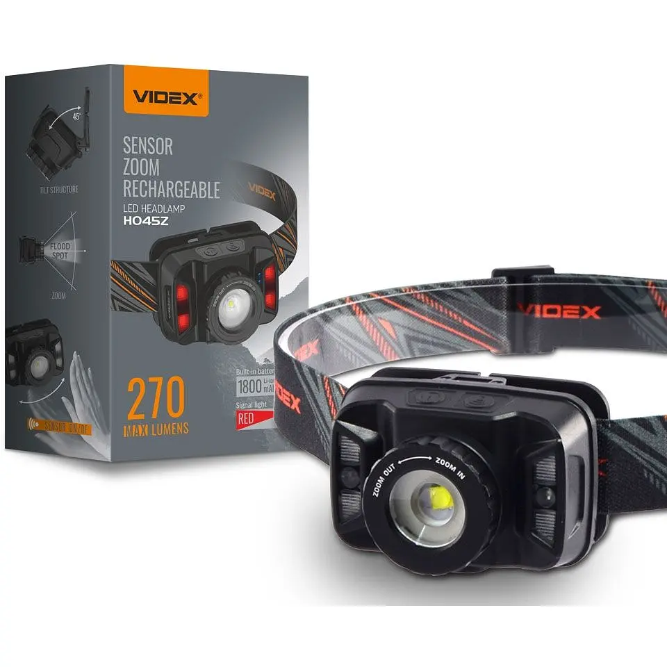 Налобний світлодіодний ліхтарик Videx 270Lm 5000K (VLF-H045Z) - фото 2