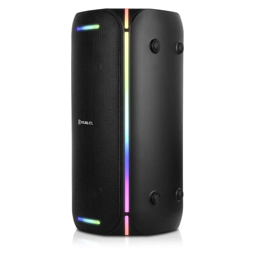 Портативна колонка бумбокс REAL-EL X775-PSS Boombox 80W Bluetooth TWS, RGB, Black - фото 6