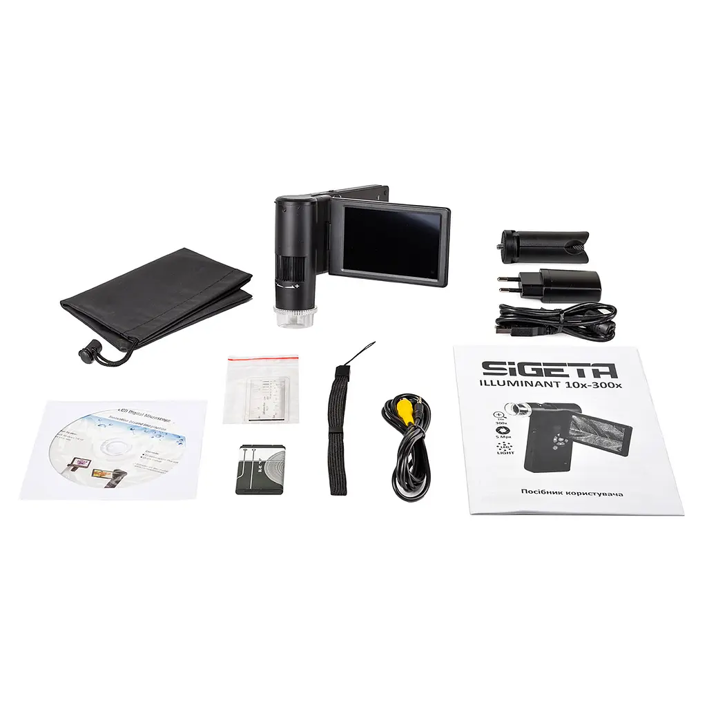 Цифровий мікроскоп SIGETA Illuminant 10x-300x 5.0Mpx 4" LCD - фото 4