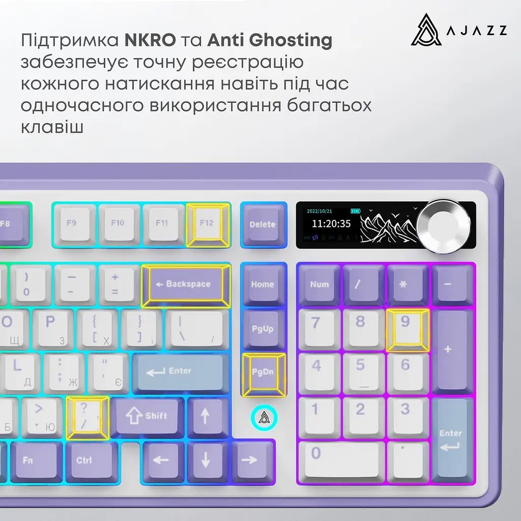 Клавиатура Ajazz AK980 V2 Gift Switch V2 Purple White Blue (AK980-V2-G-PWB) - фото 6