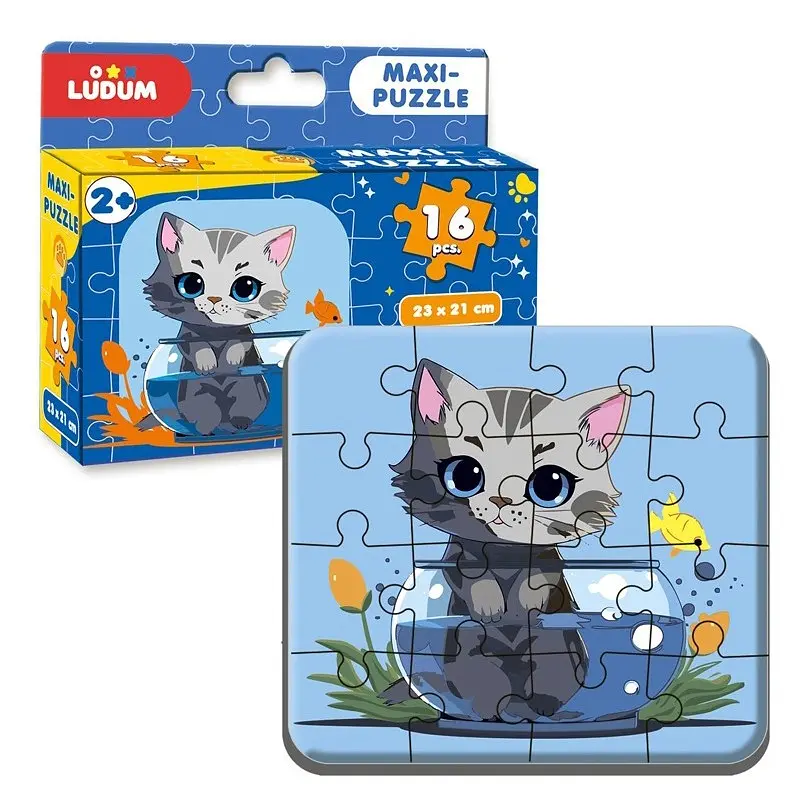 Дитячі пазл "Котик 1" Maxi-Puzzle ME5032-02, 16 елементів 23х21 см - фото 3