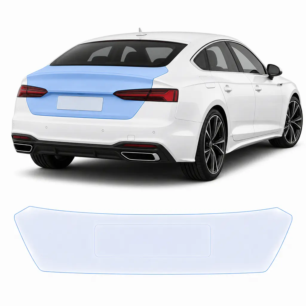 Антигравійна захисна бронеплівка за лекалами для Audi A5 F5 facelift 2020-2024 - зона кришки багажника