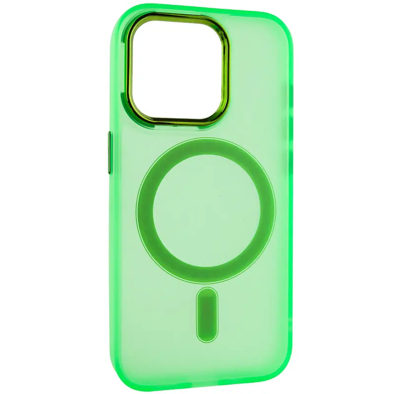 Чохол TPU+PC Lily with MagSafe для Apple iPhone 15 Pro (6.1) Neon Green - фото 2