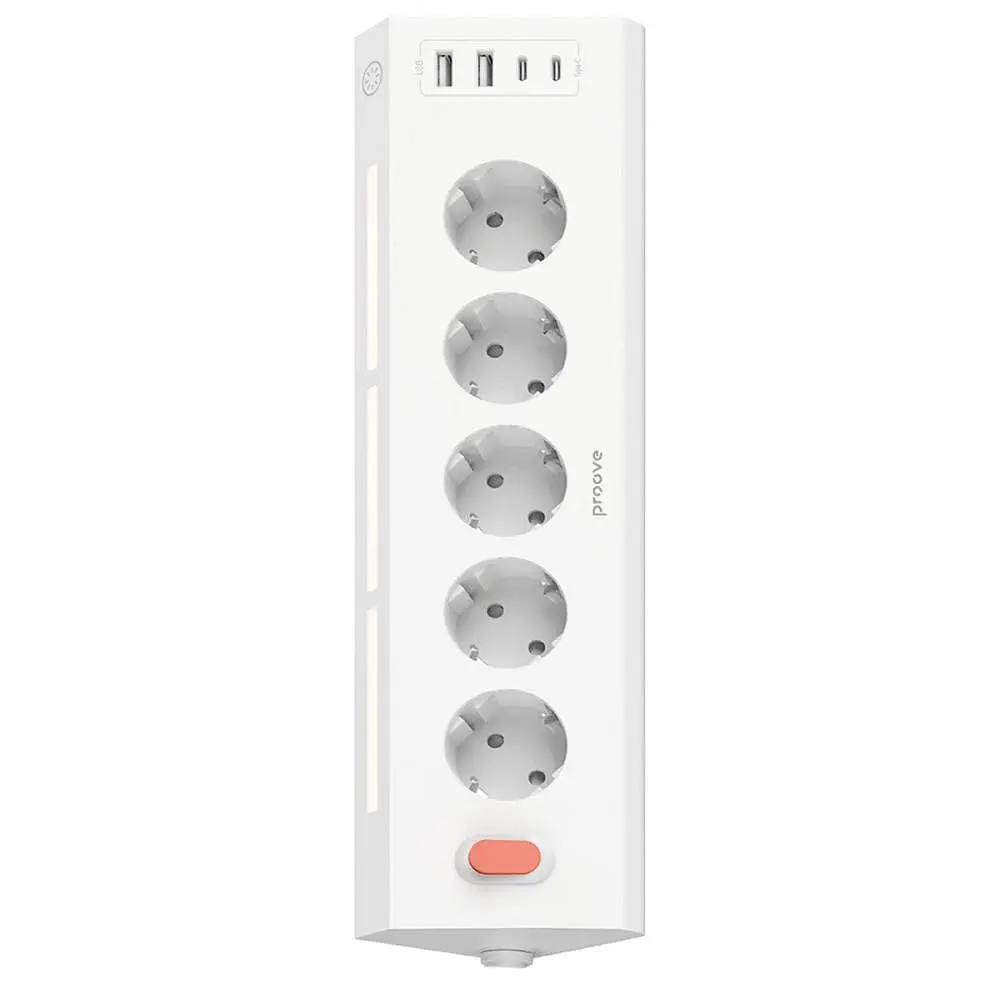 Сетевой фильтр Proove Prism Socket (5xAC + 2xType-C + 2xUSB) 1,6 м белый (PSPS25002202) - фото 5