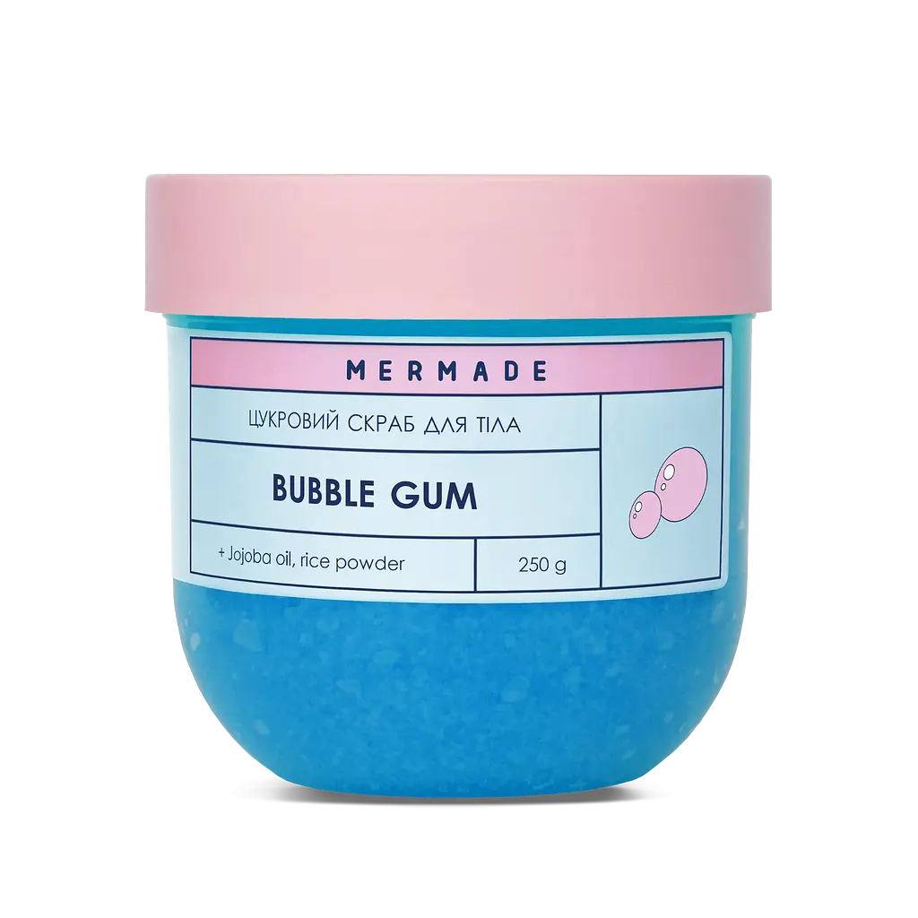 Подарочный набор Mermade Bubble Gum Party: пенка для душа 150 мл + сахарный скраб для тела 250 г + увлажняющий бальзам для губ 10 г + слаймовый гель для душа 200 мл - фото 8
