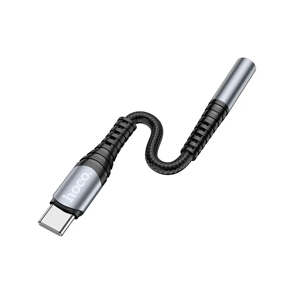 Перехідник USB-C M to 3.5mm F LS33 metal gray HOCO (6931474761163) - фото 3