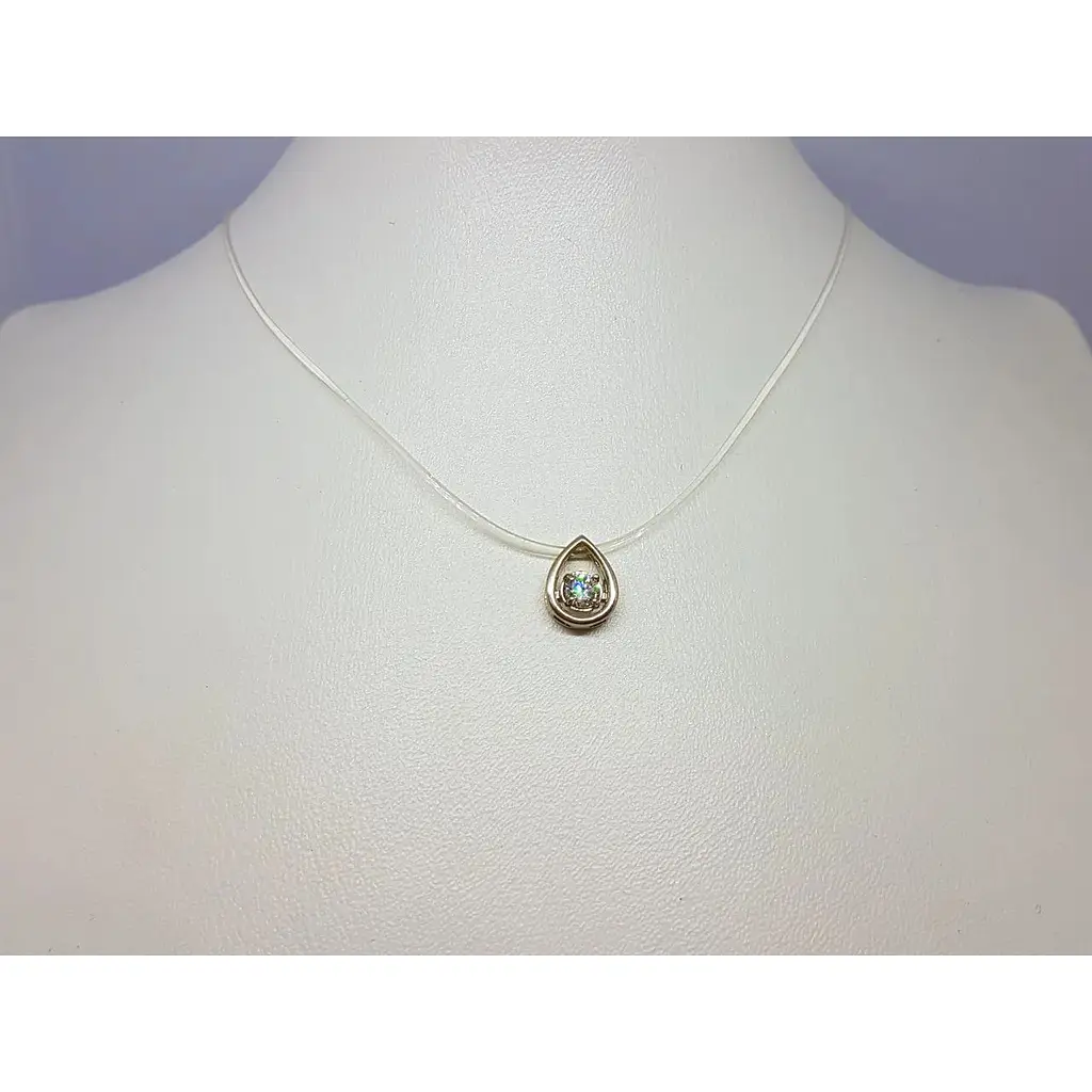 Ювелірний шнурок Premium з силікону з срібними вставками і фіанітом. Артикул 4058Р - фото 2