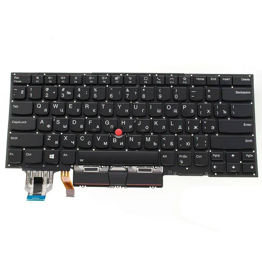 Клавіатура для ноутбука LENOVO (ThinkPad: X1 Carbon 7th Gen) rus, black, без фрейма, підсвічування клавіш - фото 2