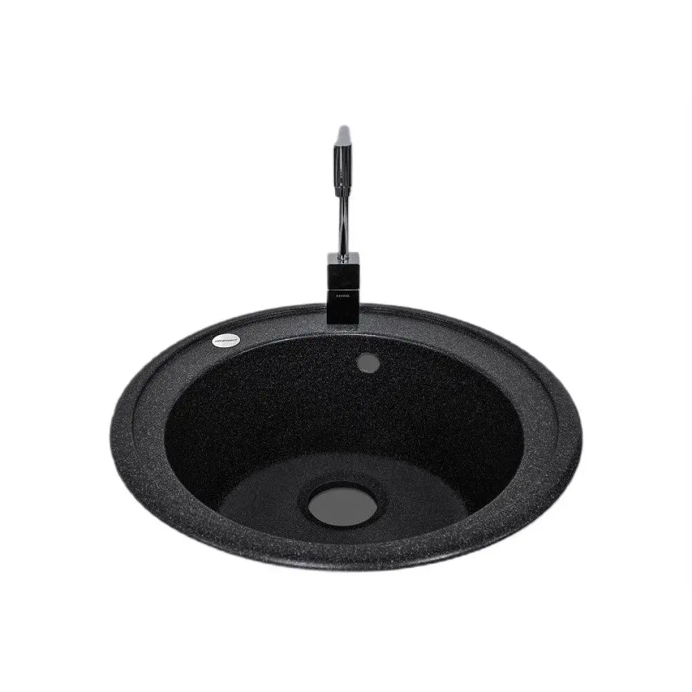 Кухонна мийка Adamant SUN чорна d 510x200 мм, без крила d 51 - фото 2
