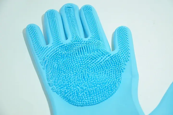 Cиліконові рукавички Magic Silicone Gloves Blue - фото 5