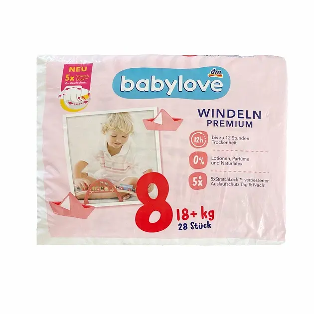 Підгузки Babylove Premium 8 (18+) кг 28 шт