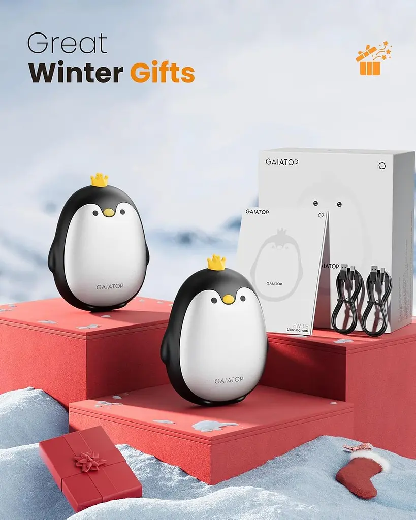 Магнітні кишенькові грілки Gaiatop Penguin для рук, комплект 2 штуки - фото 6