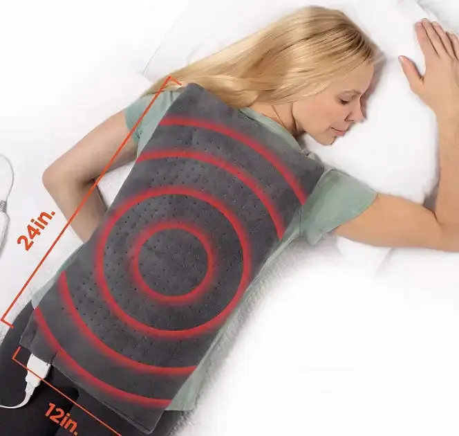 Зігрівальна електрична масажна підстилка – грілка MASSAGING WEIGHTED HEATING PAD від болю в спині - фото 5
