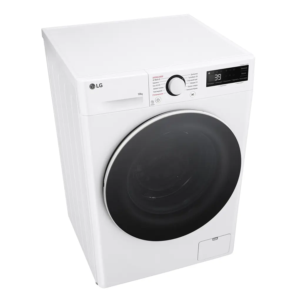 Пральна машина LG фронтальна, 10кг, 1400, A, 57см, дисплей, пара, інвертор, білий - фото 10
