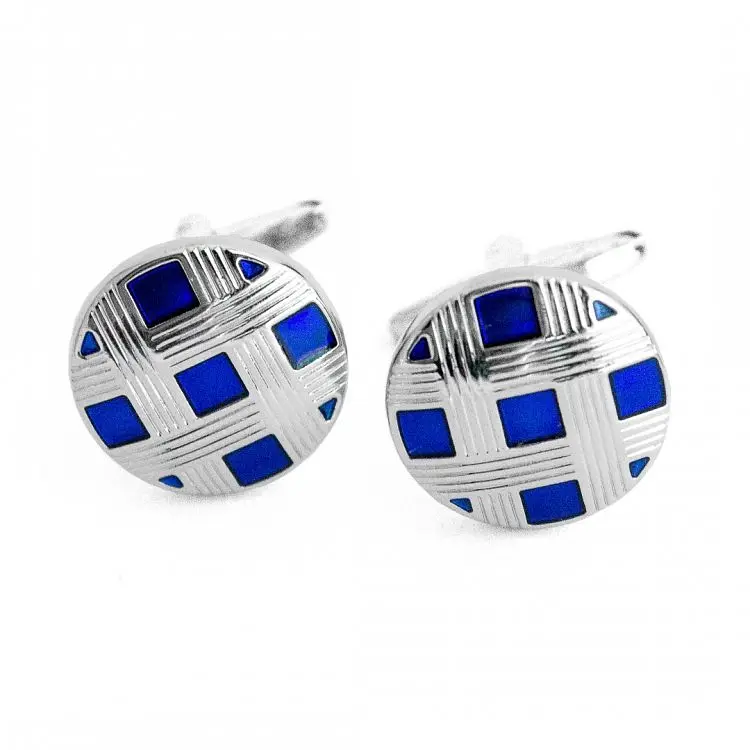 Запонки Круглі В Клітку Handmade acs0005914 - фото 3