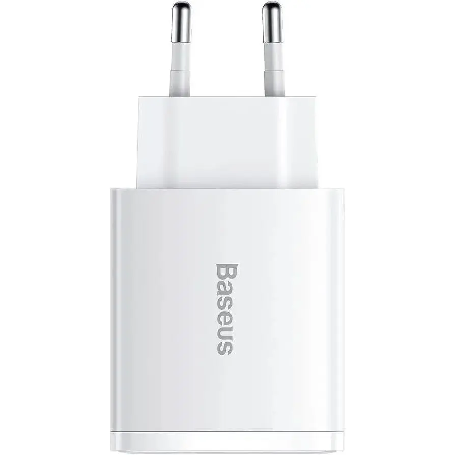 Зарядний пристрій Baseus Compact Quick Charger 2U+C 30W EU white (CCXJ-E02) - фото 3