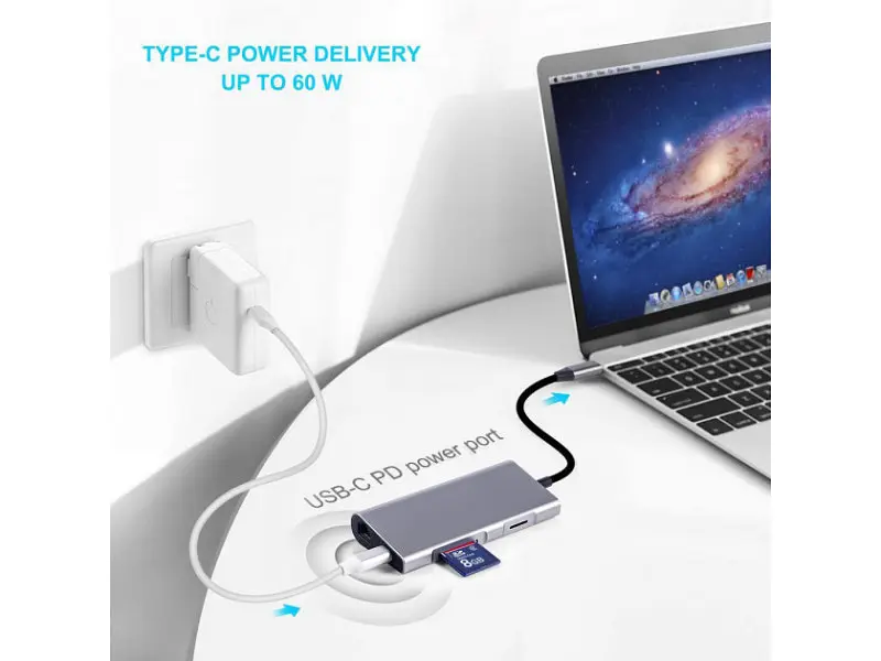 Адаптер Dynamode Dock-USB-TypeC-HDMI-USB3.0-RJ45 - фото 5