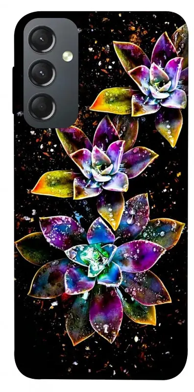 Чохол Demsky Flowers on black для Samsung Galaxy A24 4G