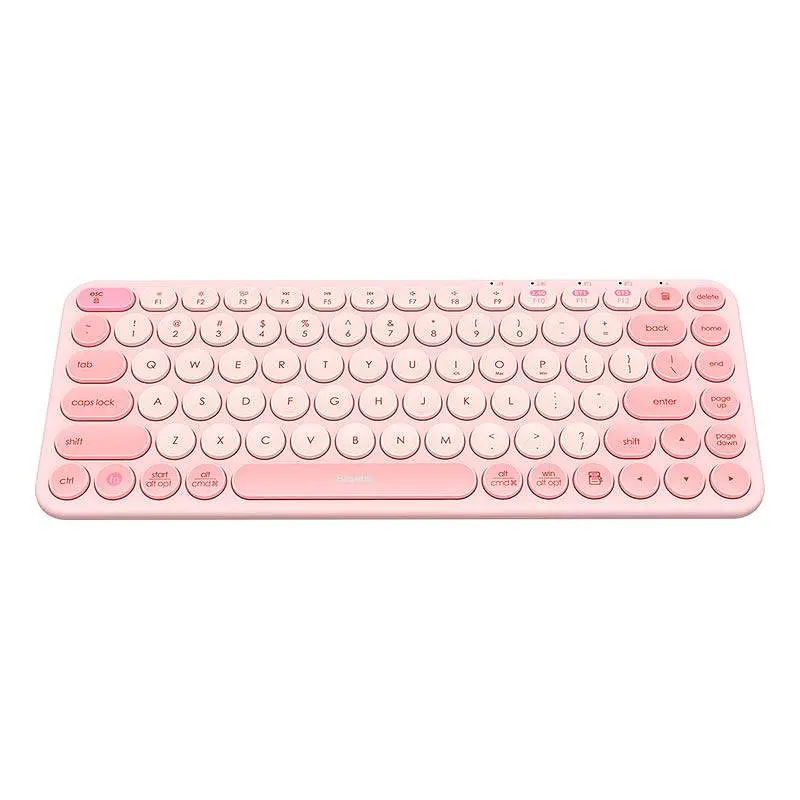 Клавиатура Baseus K01A Wireless Tri-Mode Keyboard 2.4G + BT1 + BT2 беспроводная розовая - фото 3