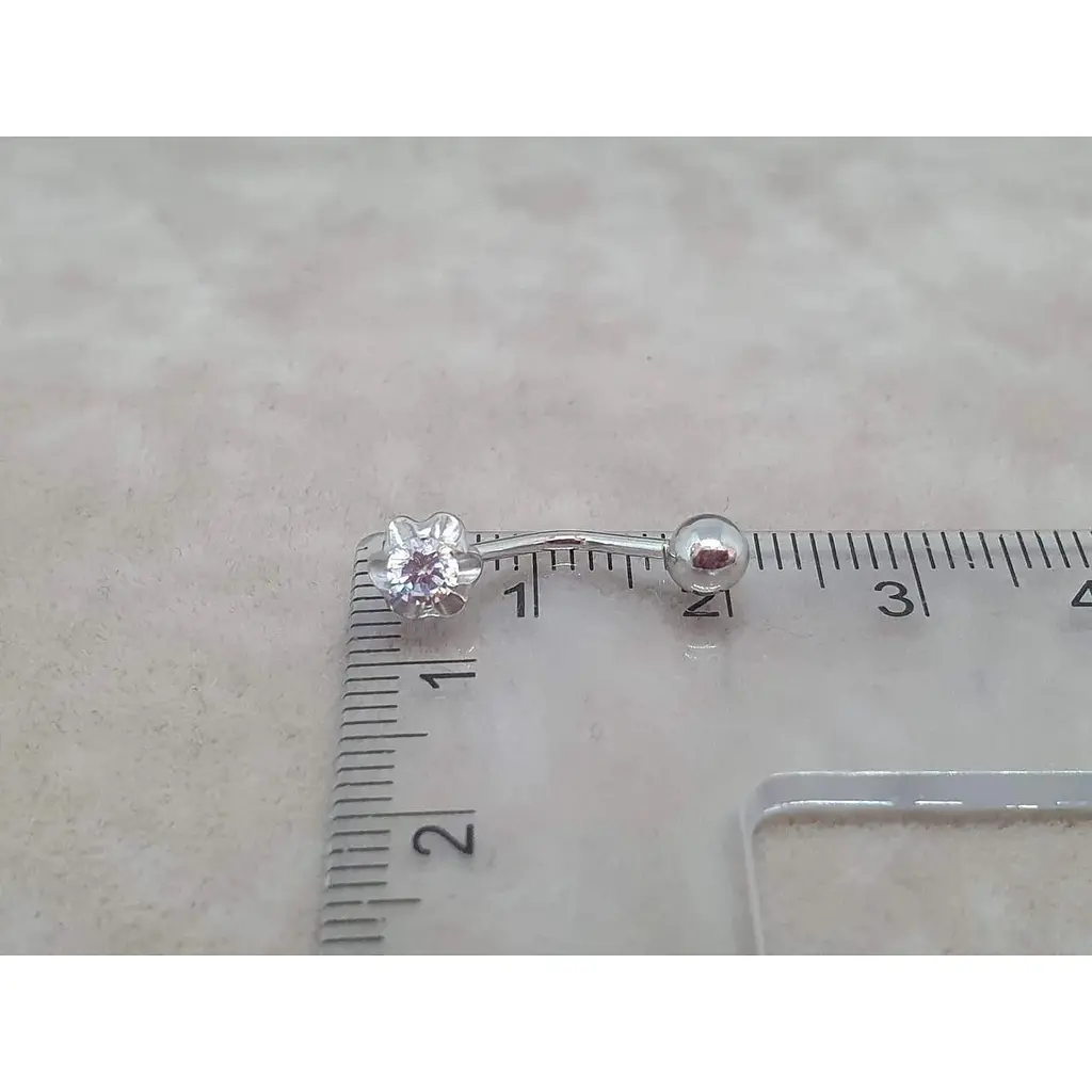 Срібна сережка для пірсингу пупка Umax. 7016U - фото 3