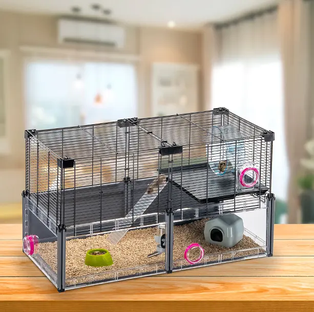 Модульна клітка для хом'яків та мишей Ferplast Multipla Hamster з аксесуарами чорна 72.5x37.5x42 см 57007217 - фото 3