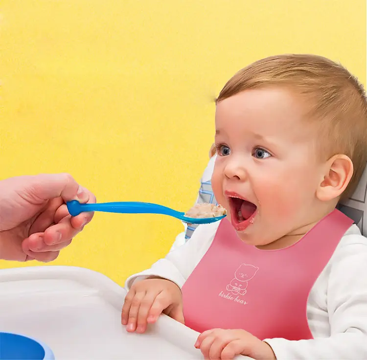 Силіконовий слинявчик з кишенею Kiddy Рожевий Ведмедик 02679 - фото 2