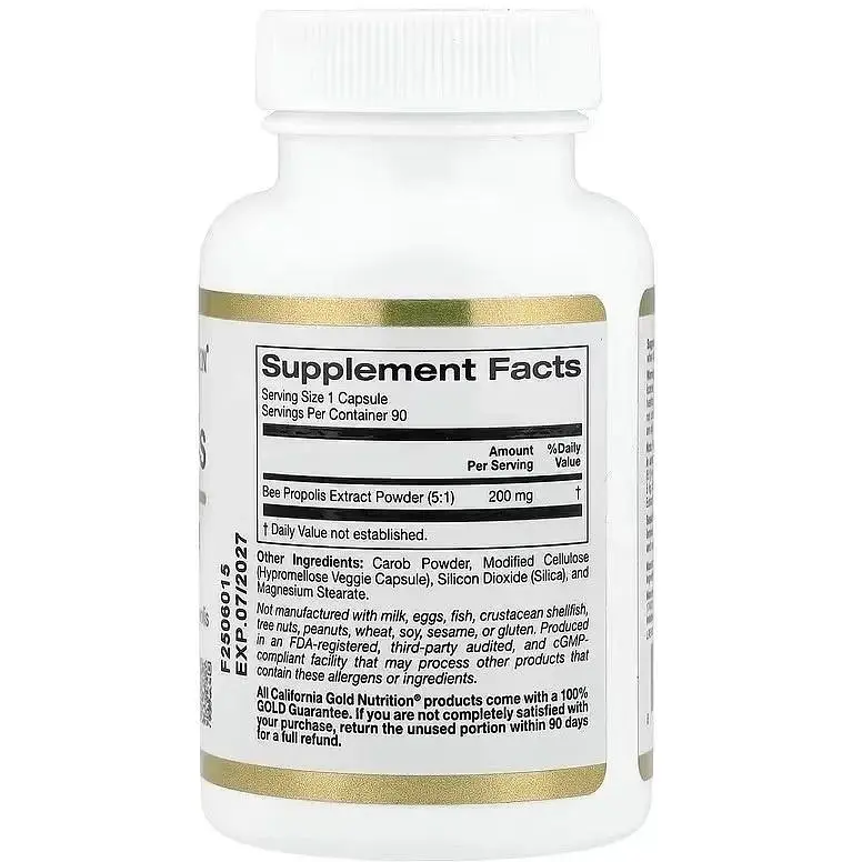 Прополіс бджолиний California Gold Nutrition 1000 мг 90 капсул - фото 2